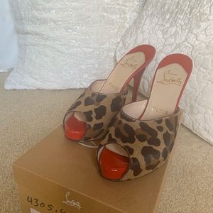 Christian Louboutin animal hair mule size 7